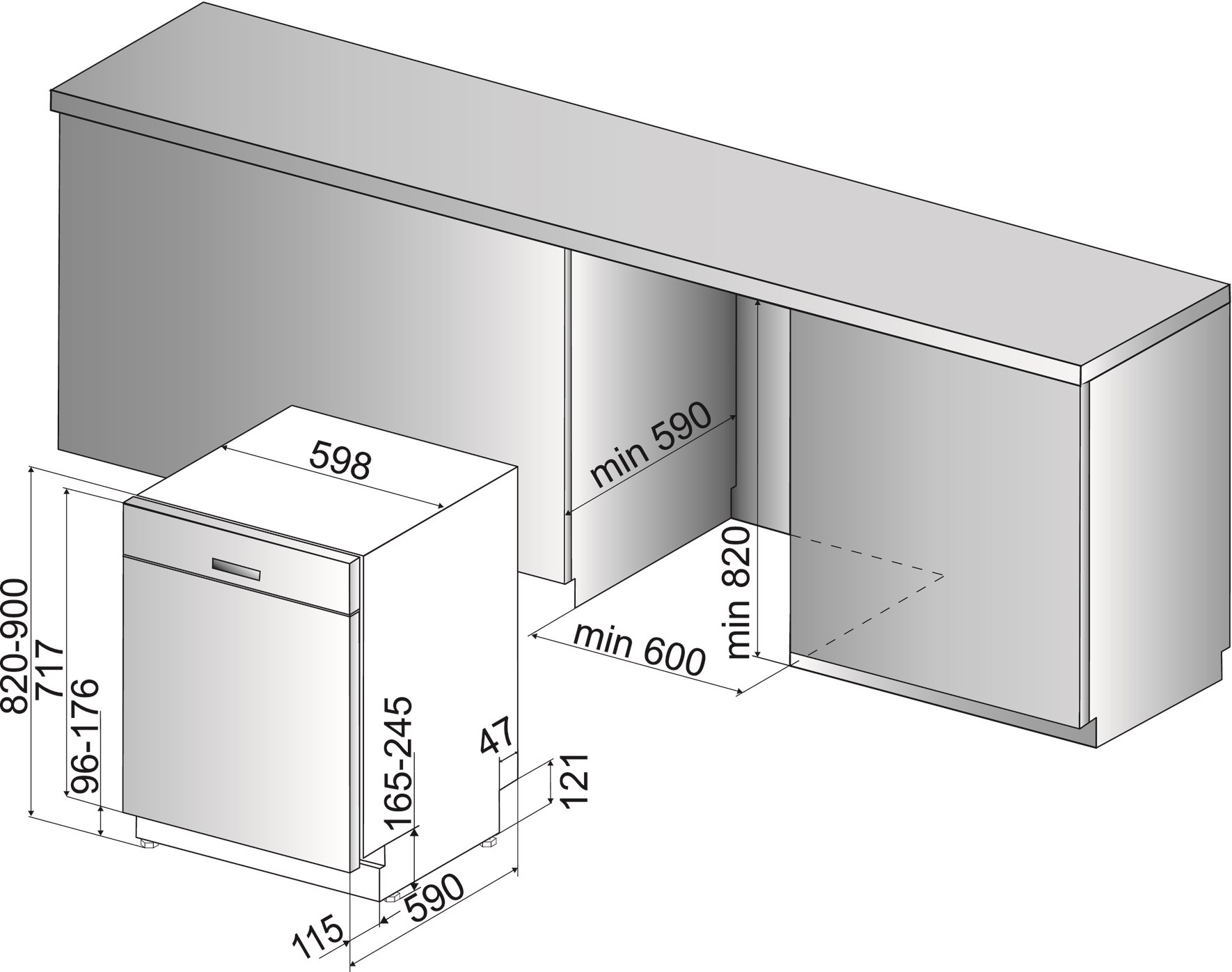 BAUKNECHT BUC 3C26 PF X A Geschirrspüler (unterbaufähig, 600 mm breit, 46 dB (A), E)