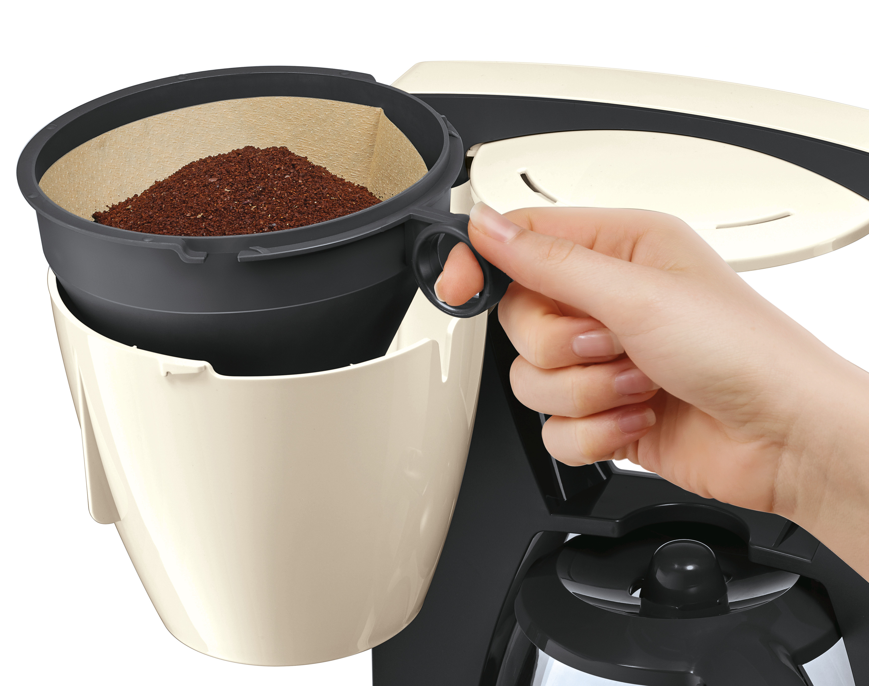 BOSCH TKA6A047 ComfortLine Kaffeemaschine Creme/Dunkelgrau