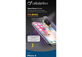 CELLULARLINE Tetra Force Shield - Displayschutz (Passend für Modell: Apple iPhone 11 Pro, iPhone X, iPhone XS)
