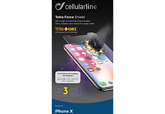 CELLULARLINE Tetra Force Shield - Verre de protection de l'écran (Convient pour le modèle: Apple iPhone 11 Pro, iPhone X, iPhone XS)