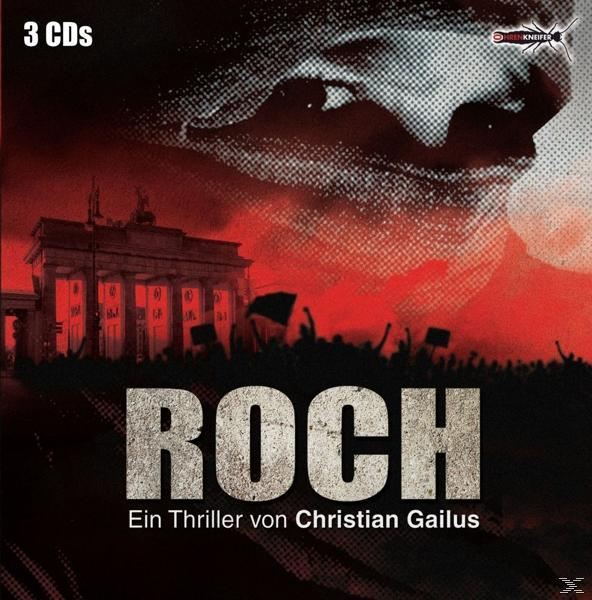Albumcover mit roten und schwarzen Tönen. Ein Gesicht und eine Menschenmenge, mit deutschem Text.