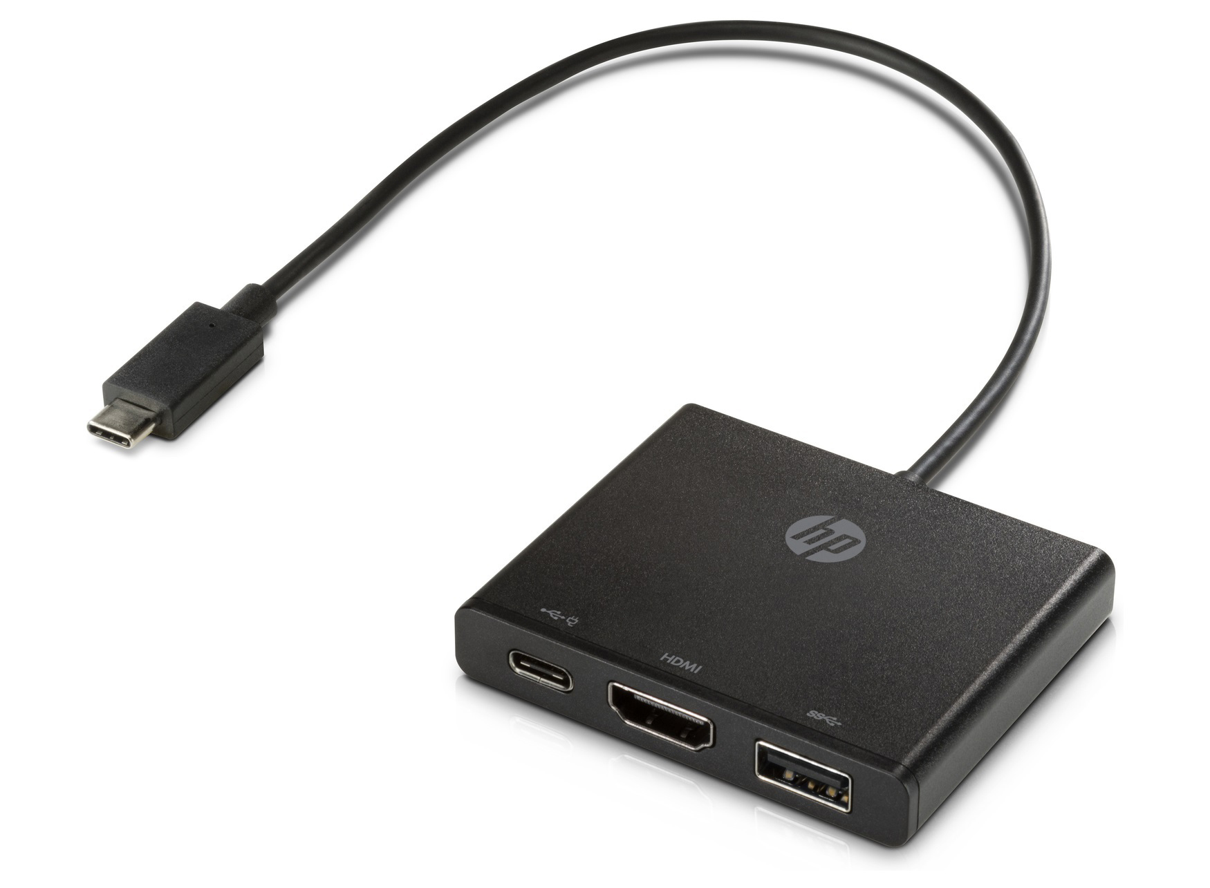 HP USB-C-zu-HDMI/USB 3.0/USB-C Adapter, Schwarz