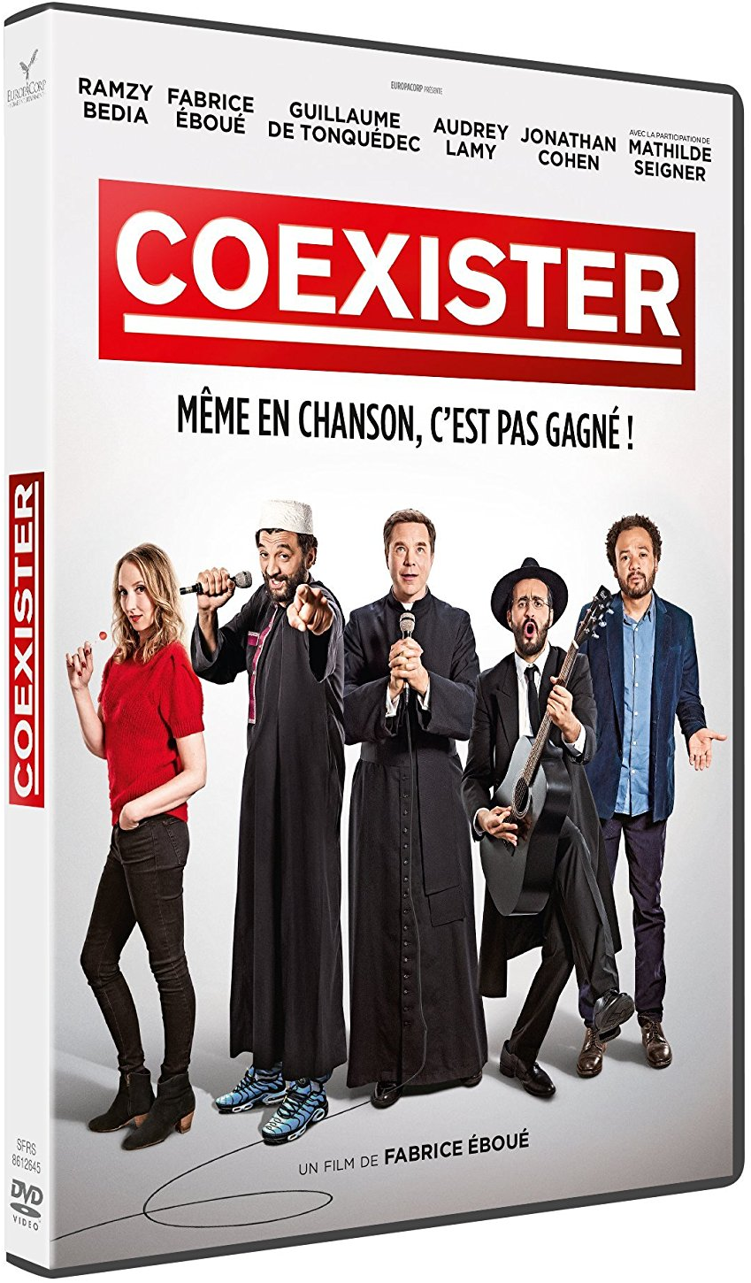 Couverture DVD avec cinq personnes. Titre : Coexister. Des personnes de différentes religions sont présentes.