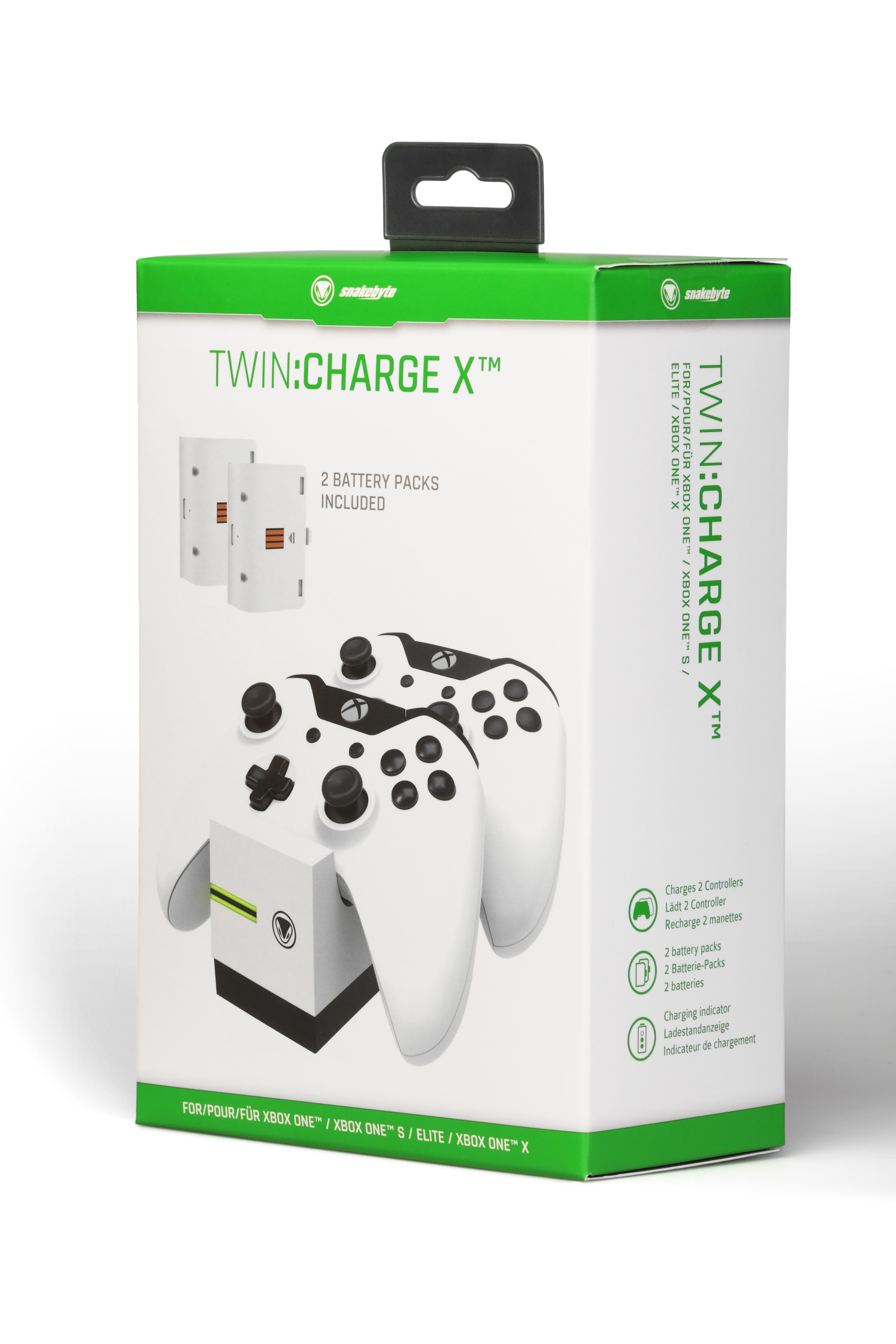 SNAKEBYTE Twin:Charge X™, Weiß Ladestation