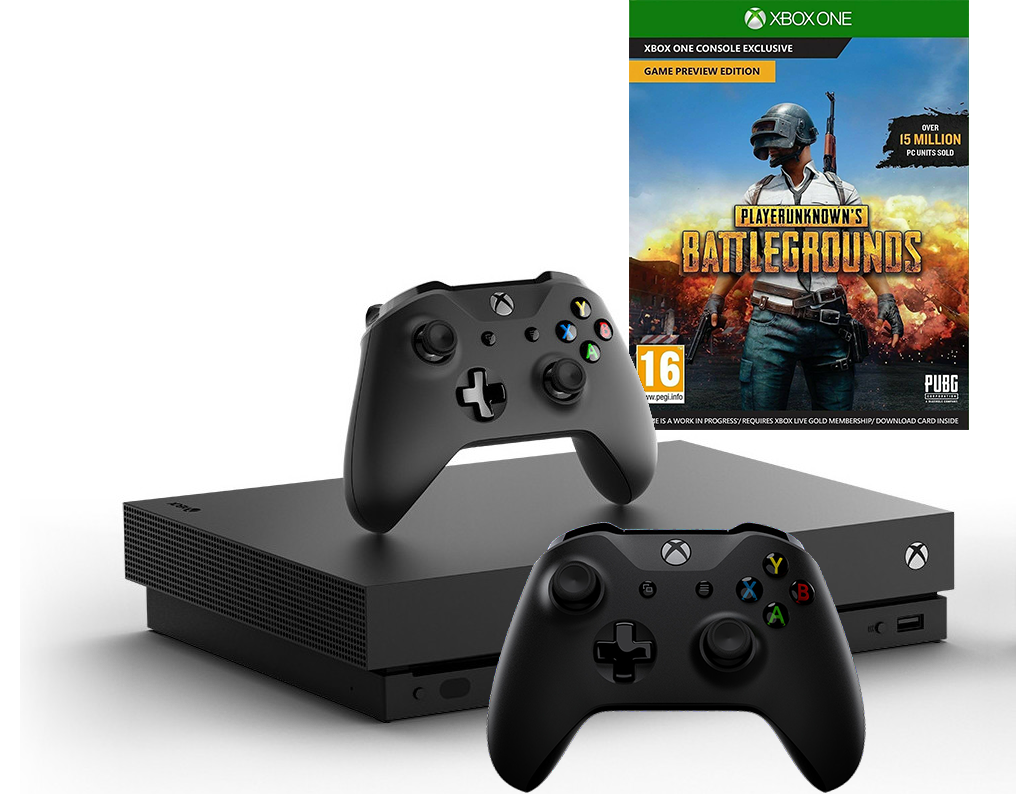 MICROSOFT Xbox One X 1 TB + PUBG + extra controller