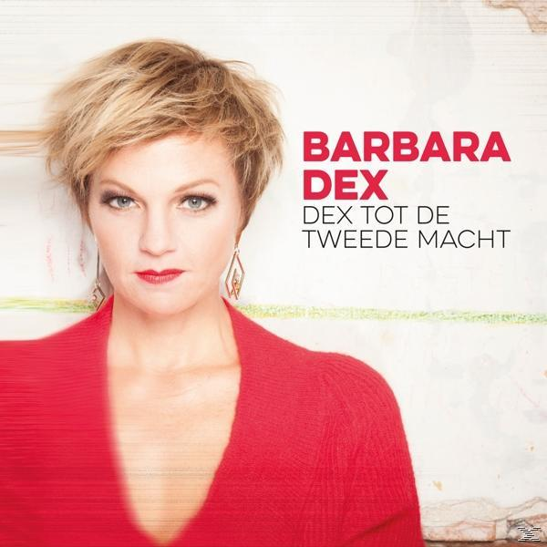 Pochette d'album avec une femme en pull rouge. Le titre est BARBARA DEX DEX TOT DE TWEEDE MACHT.