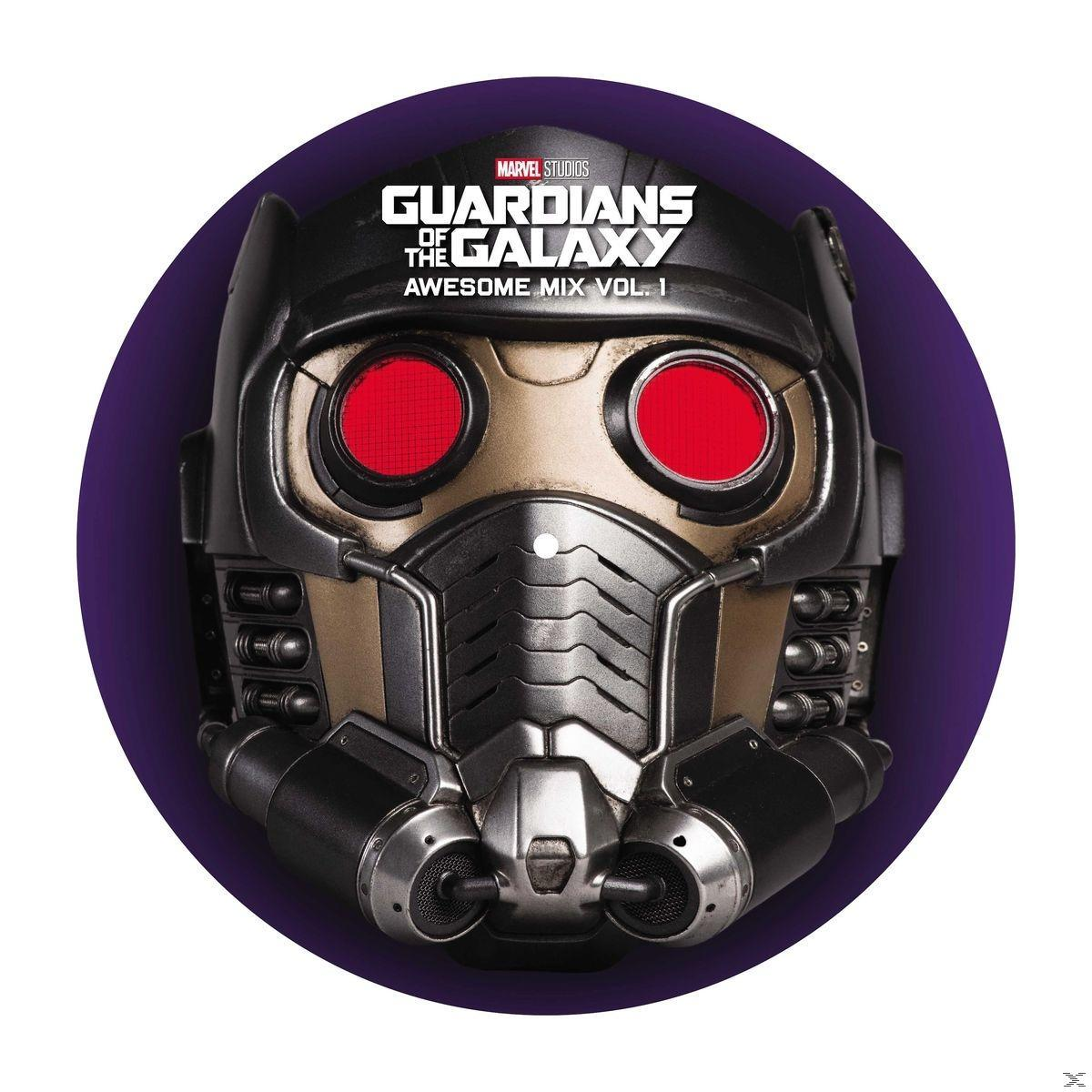 Art du casque des Gardiens de la Galaxie sur fond violet.