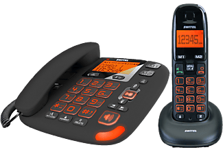 SWITEL Vita DCT 50072 Combo - Schnurgebundenes Telefon / schnurloses Telefon (Schwarz)