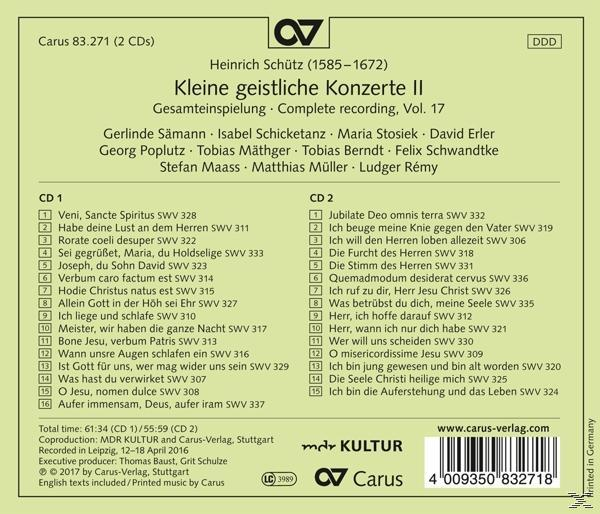Rückseite einer CD-Hülle mit deutschem Text. Eine Liste mit 20 Liedern ist sichtbar.