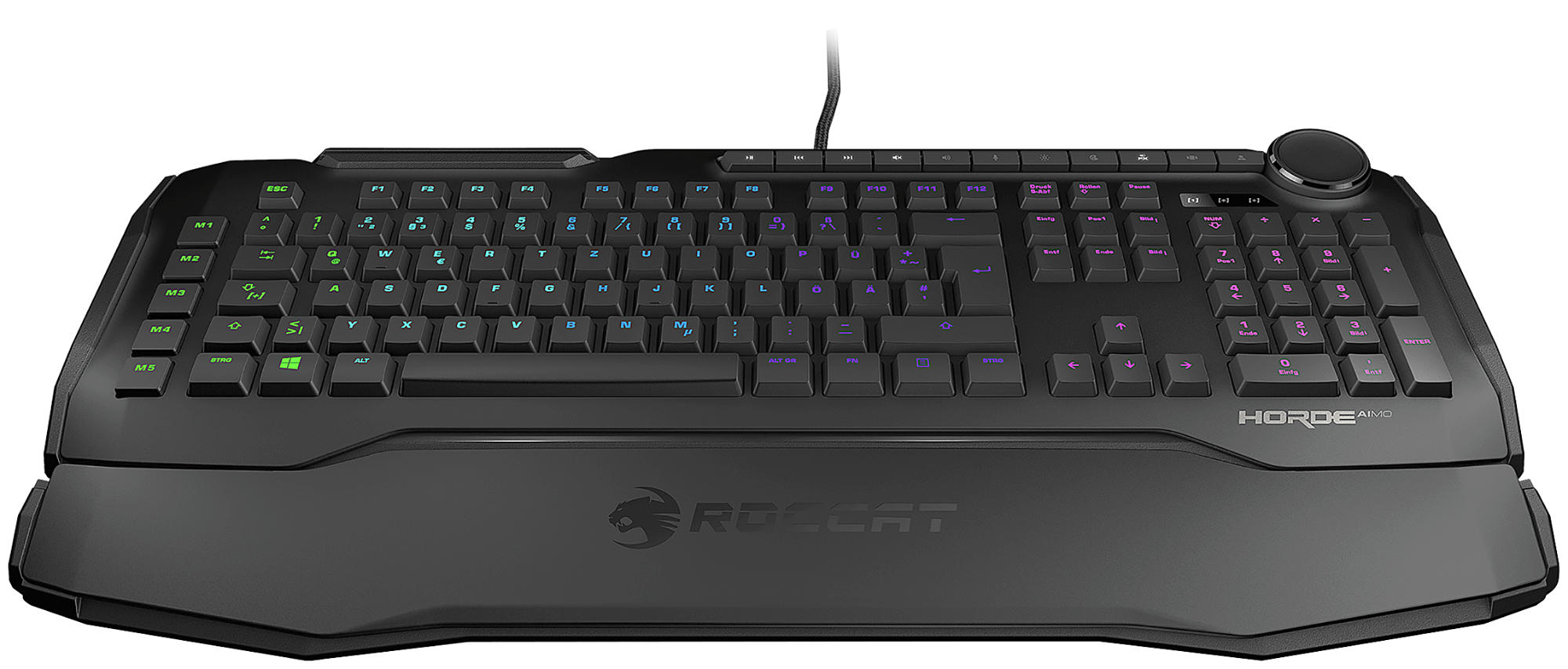 ROCCAT Horde AIMO, Gaming Tastatur, Rubberdome, kabelgebunden, Schwarz