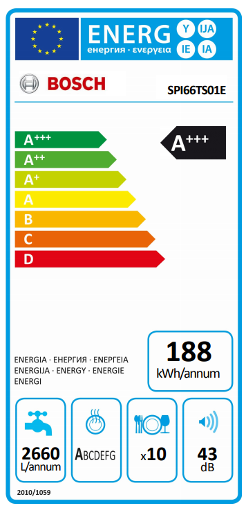 BOSCH SPI66TS01E beépíthető mosogatógép