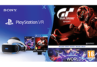 SONY PS Sony PlayStation 4 Virtual Reality Bundle: Visore VR + Videocamera + Gran Turismo Sport + VR Worlds - Visore Realtà Virtuale (Bianco)