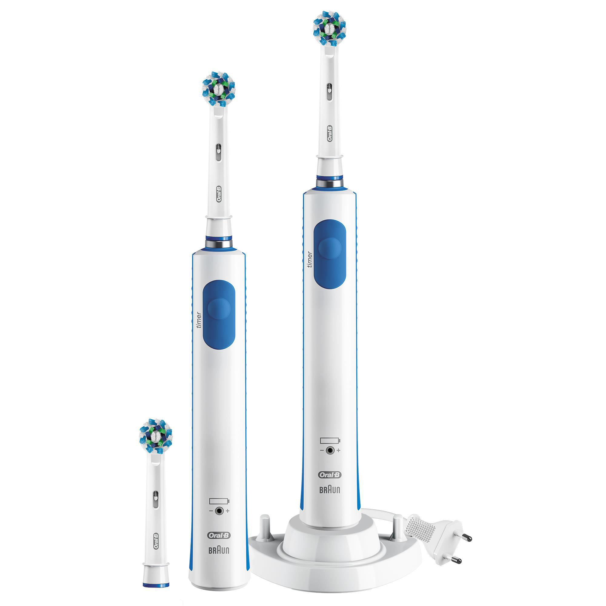 ORAL-B Bonuspack PRO + 2. Handstück Elektrische Zahnbürste Weiß/Mittelblau