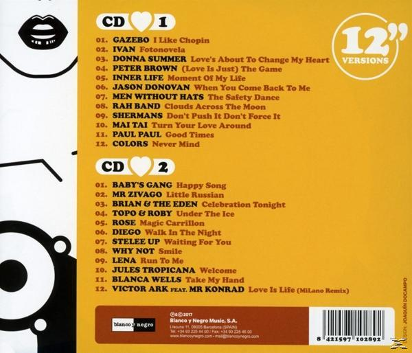 CD-Cover mit verschiedenen Songtiteln, Logos und Lippen einer Frau.
