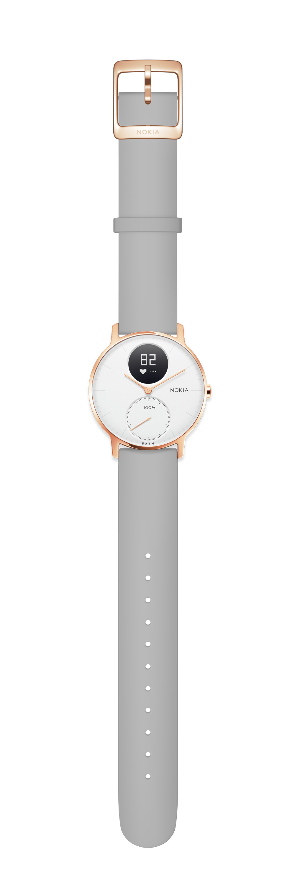 NOKIA Steel HR Smartwatch Silikon, 36 mm, Rosegold/Grau