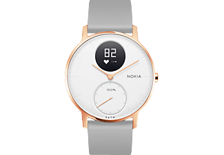 WITHINGS-NOKIA NOKIA Steel HR - Orologio - Braccialetto in silicone - Grigio/Oro rosa - Smartwatch (36 mm, )