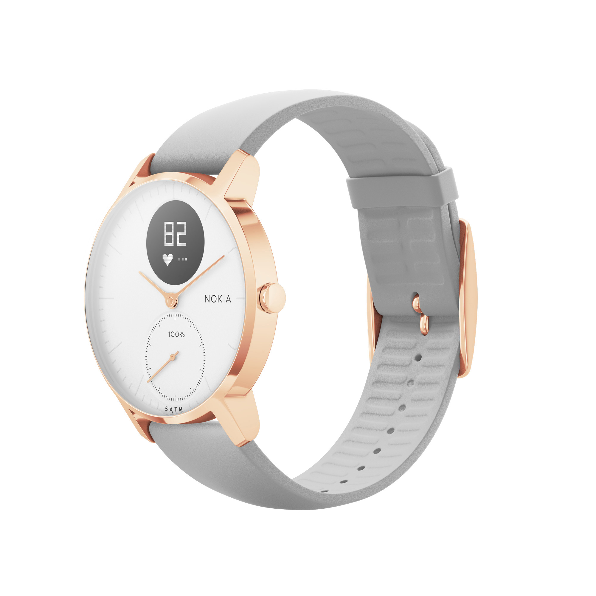 NOKIA Steel HR Smartwatch Silikon, 36 mm, Rosegold/Grau
