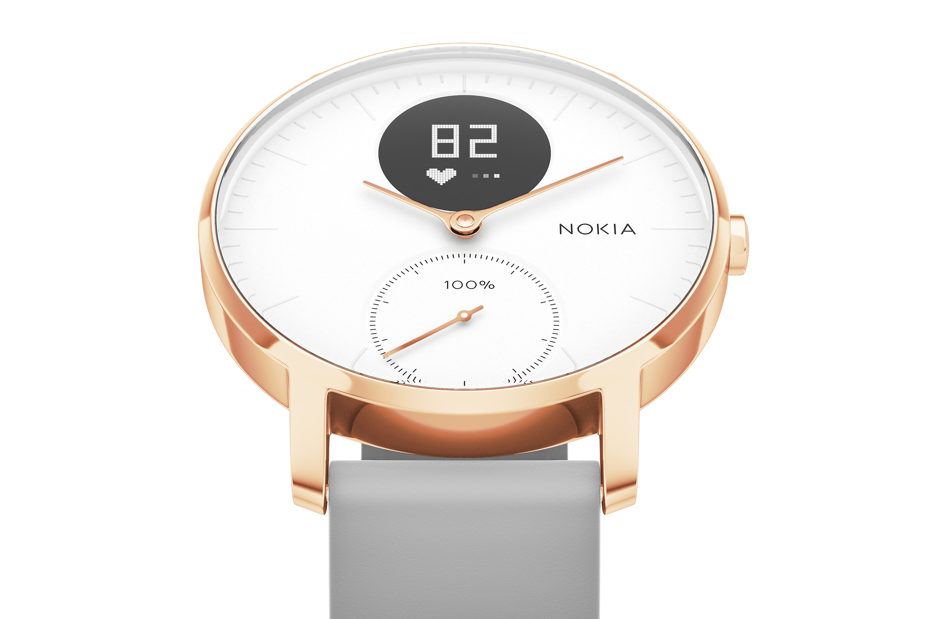 NOKIA Steel HR Smartwatch Silikon, 36 mm, Rosegold/Grau
