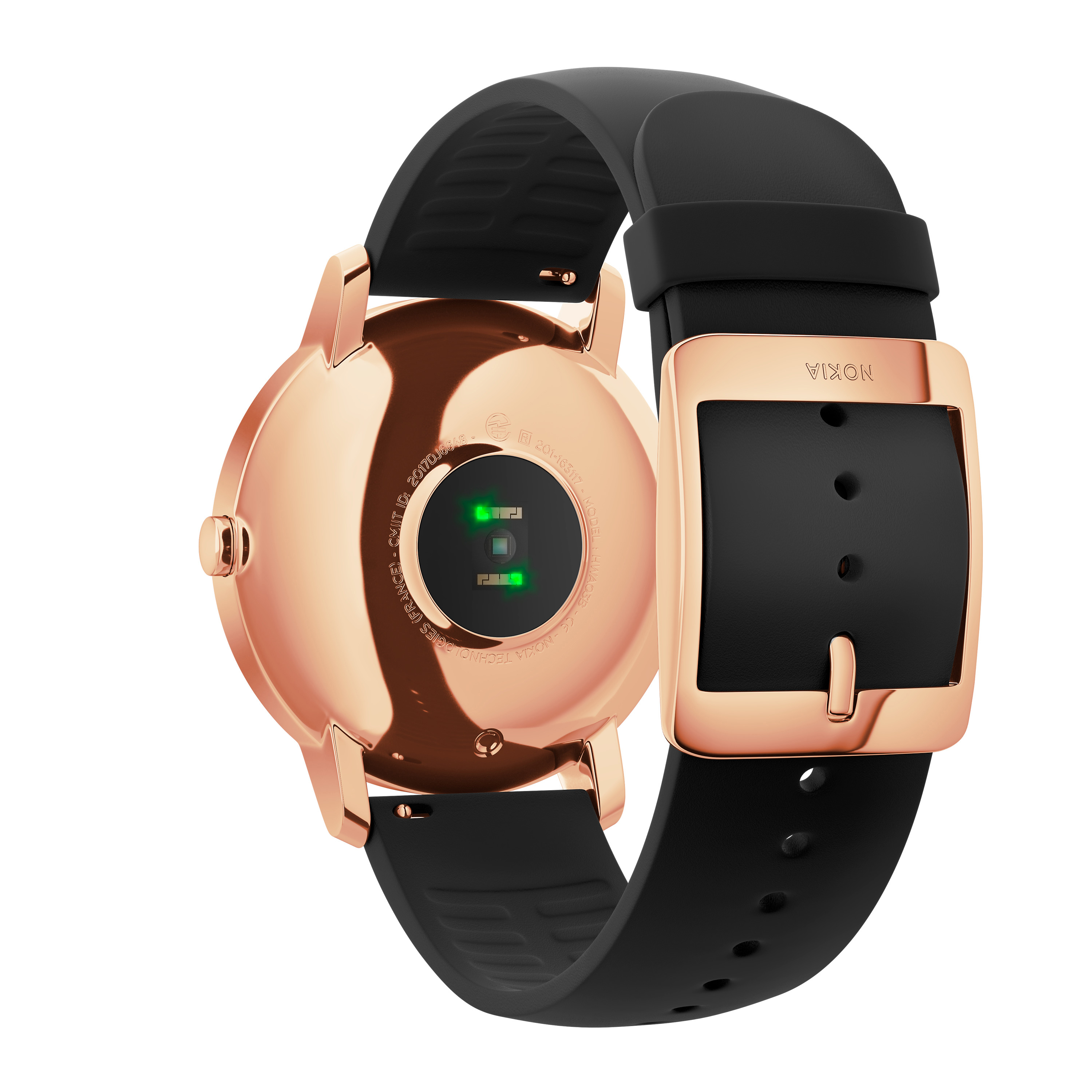 NOKIA Steel HR Smartwatch Silikon, 36 mm, Rosegold/Schwarz
