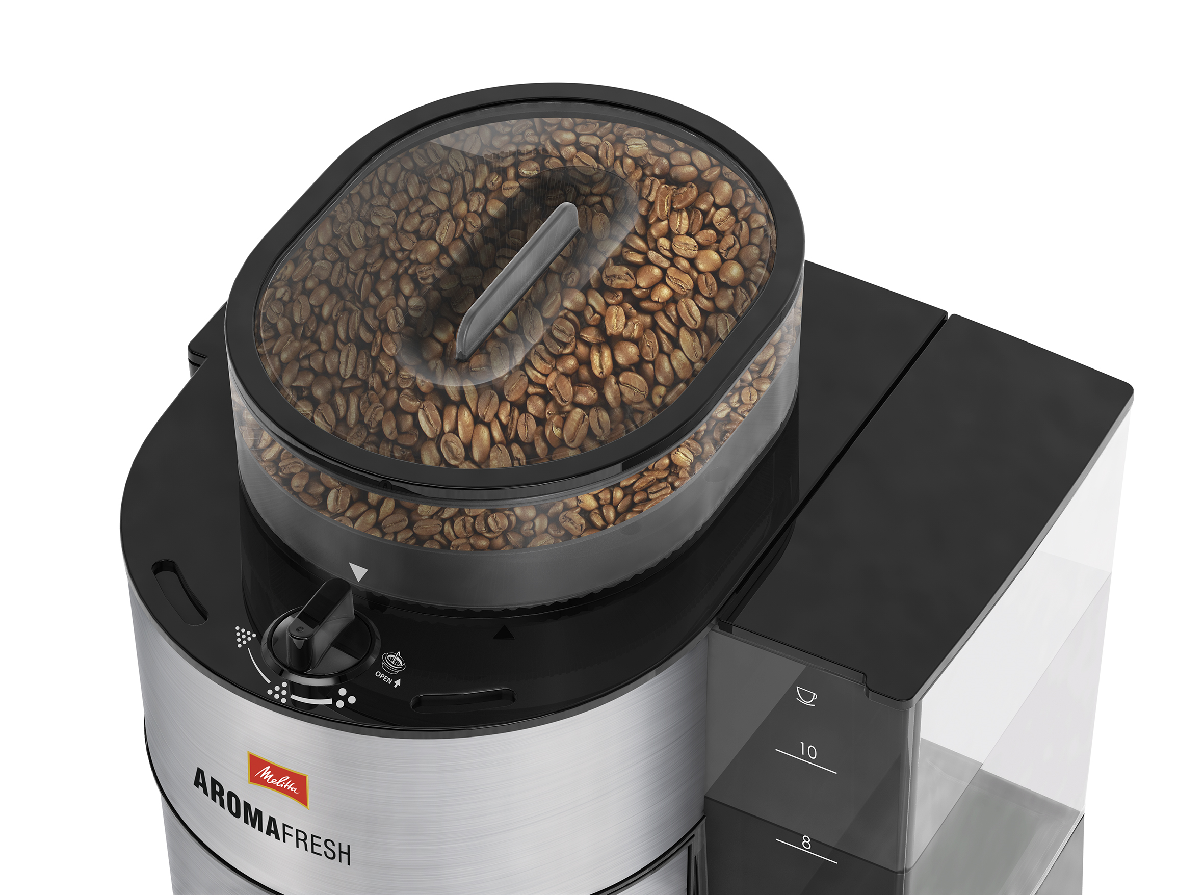MELITTA  AromaFresh - Koffiezetapparaat - Inhoud watertank: 1,2 l - Type kan: Glazen kan - Zwart