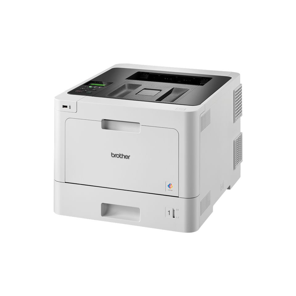 White Brother laser printer with a black top and a control panel on the top left.