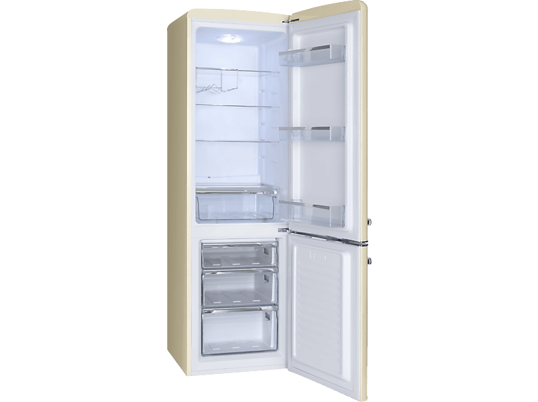 AMICA KGCR 387 100 B Retro Edition Kühlgefrierkombination (E, 244 l, 1810 mm hoch, Beige)