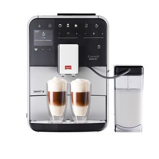 MELITTA F83/0-101 Barista Smart Kaffeevollautomat (Silber, Kegelmahlwerk, 15 bar, Milchschlauch)