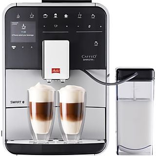 MELITTA F83/0-101 Barista Smart Kaffeevollautomat (Silber, Kegelmahlwerk, 15 bar, Milchschlauch)