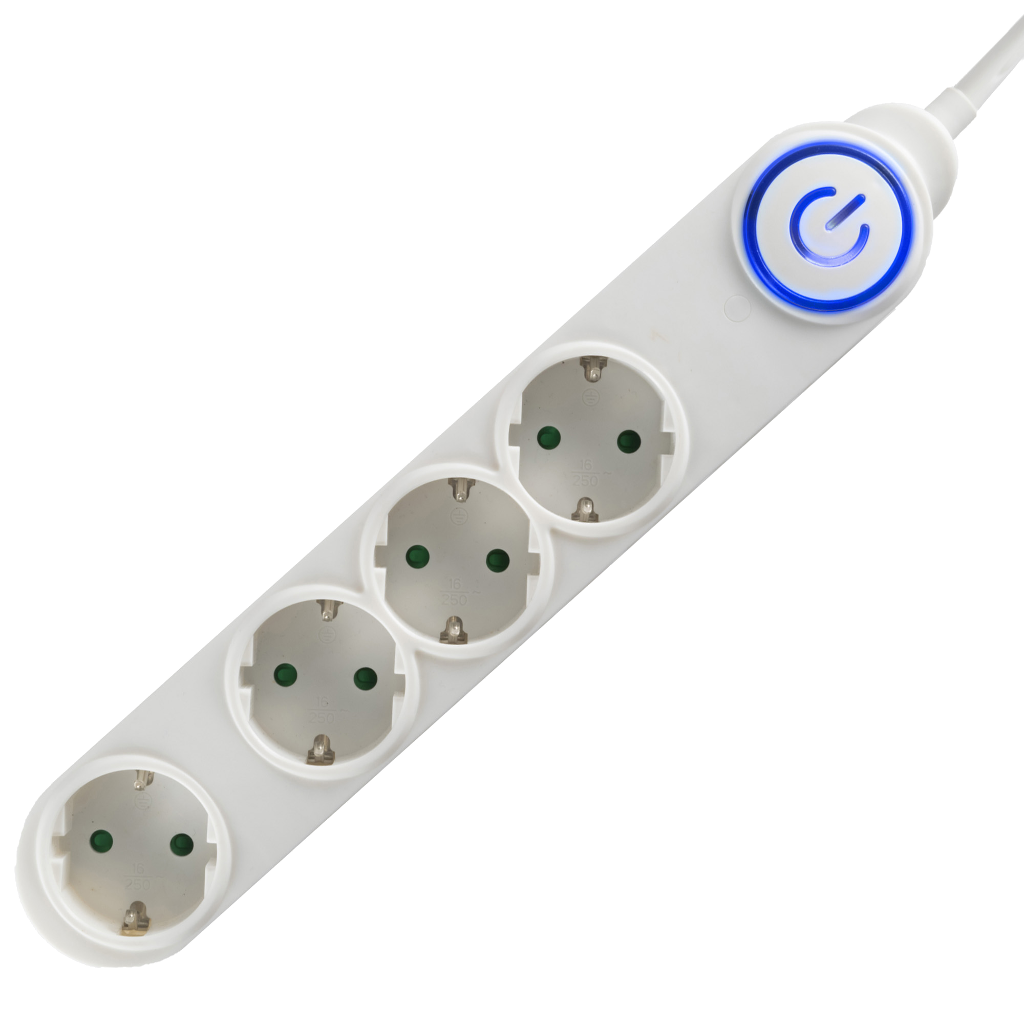 HOME NV 04TK/WH Talpkapcsolós elosztó világító kapcsolóval