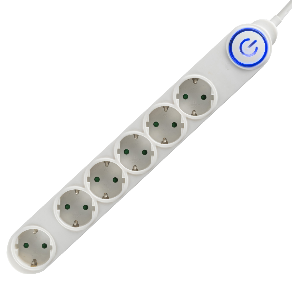 HOME NV 06TK/WH Talpkapcsolós elosztó világító kapcsolóval