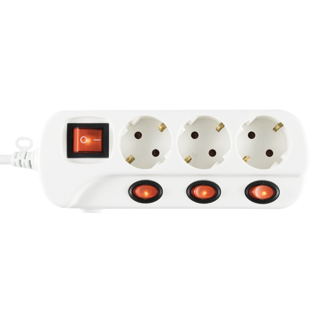 HOME NVK 03K/WH Hálózati elosztó, kapcsolós