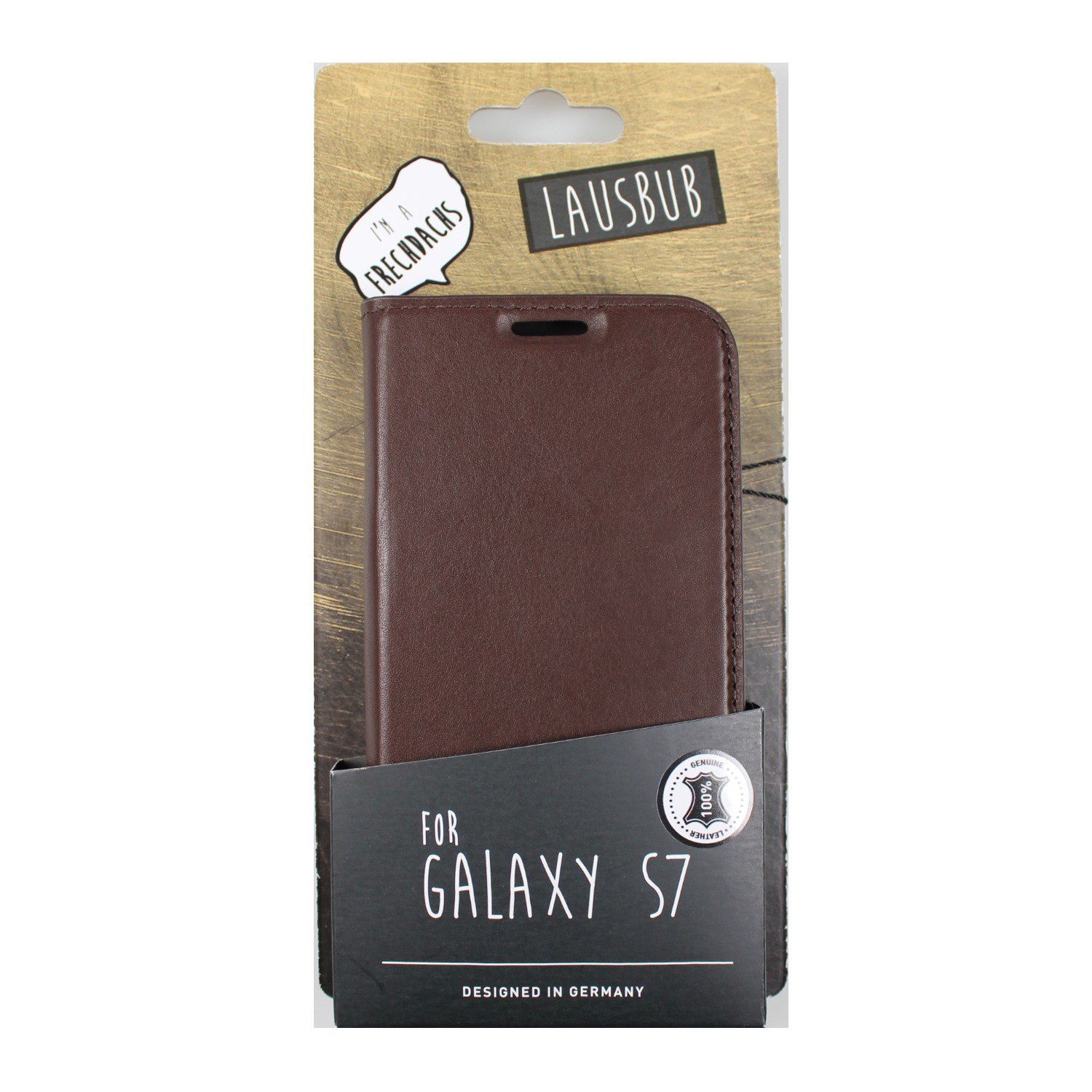 LAUSBUB Frechdachs, Bookcover, Samsung, Galaxy S7, Chocolate