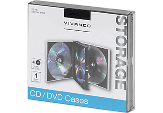 VIVANCO 31704 Jewel Case für 4 CDs/DVDs