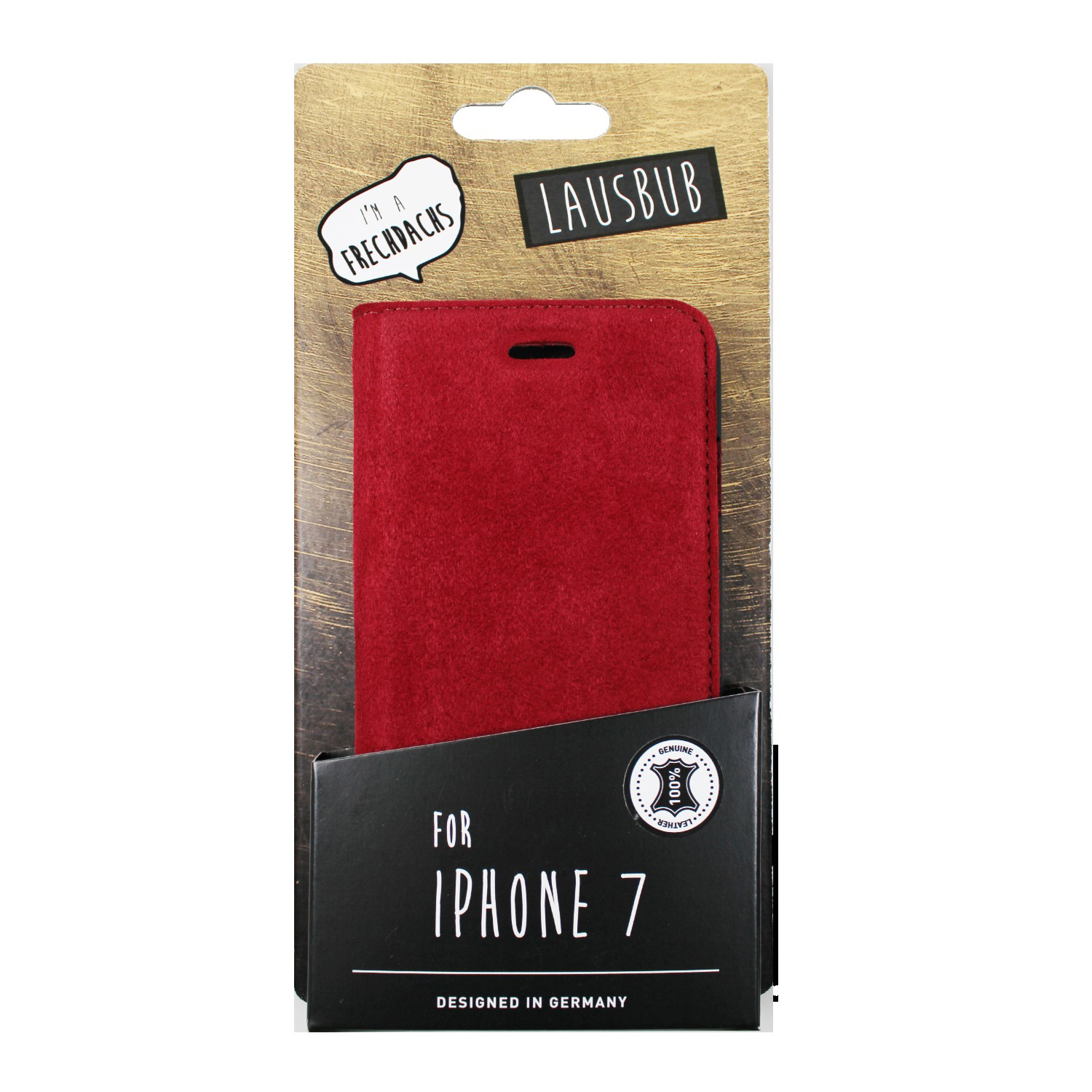 LAUSBUB Frechdachs, Bookcover, Apple, iPhone 7, Tender Red