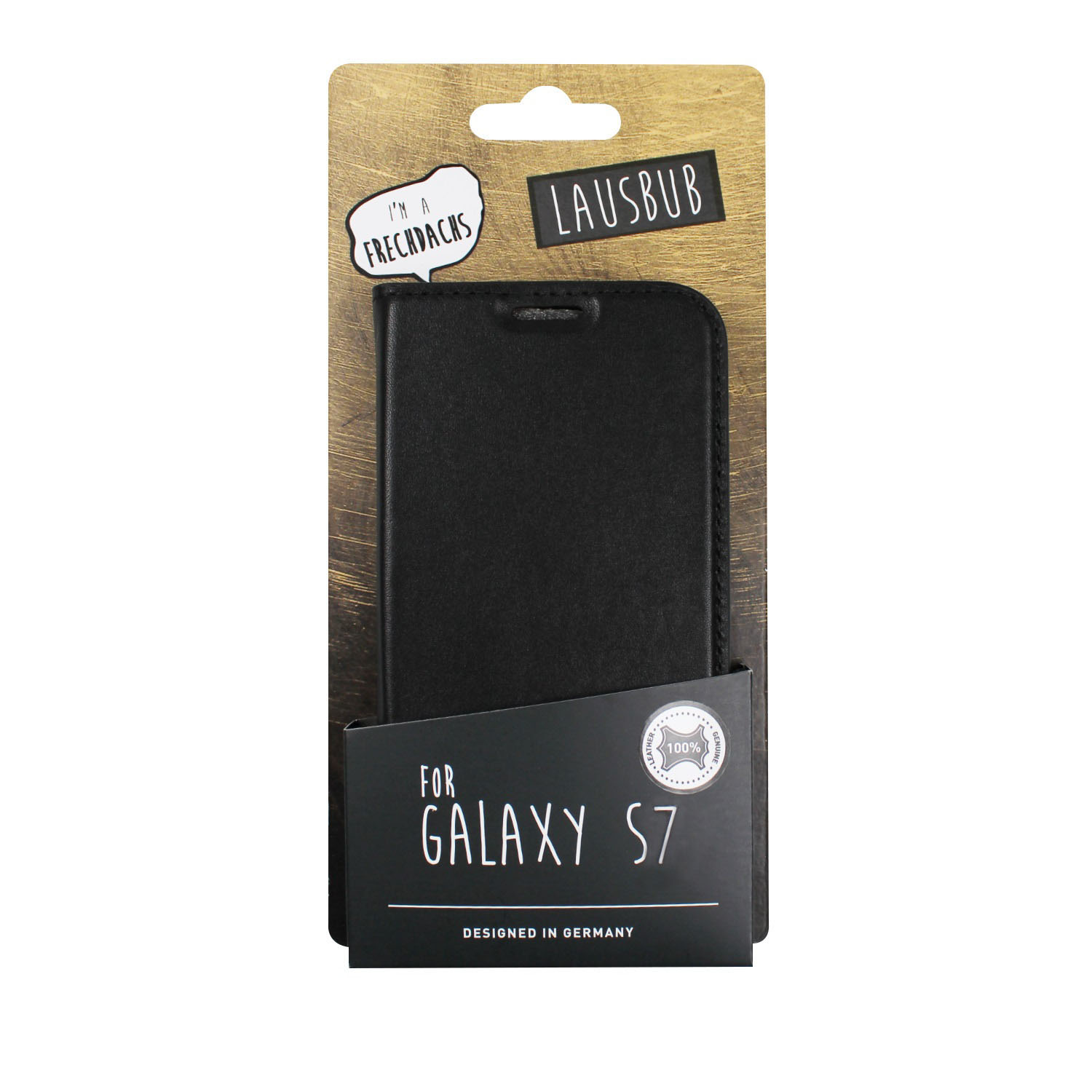 LAUSBUB Frechdachs, Bookcover, Samsung, Galaxy S7, Black
