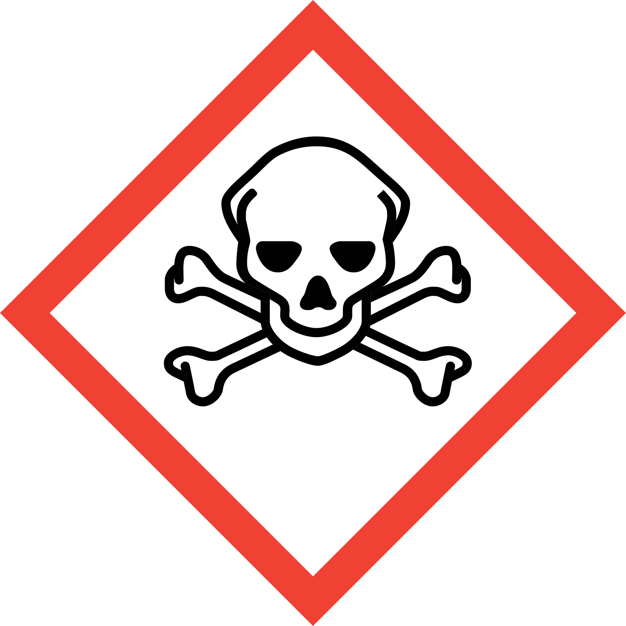 Roter Diamant-Umriss auf schwarzem Hintergrund.
