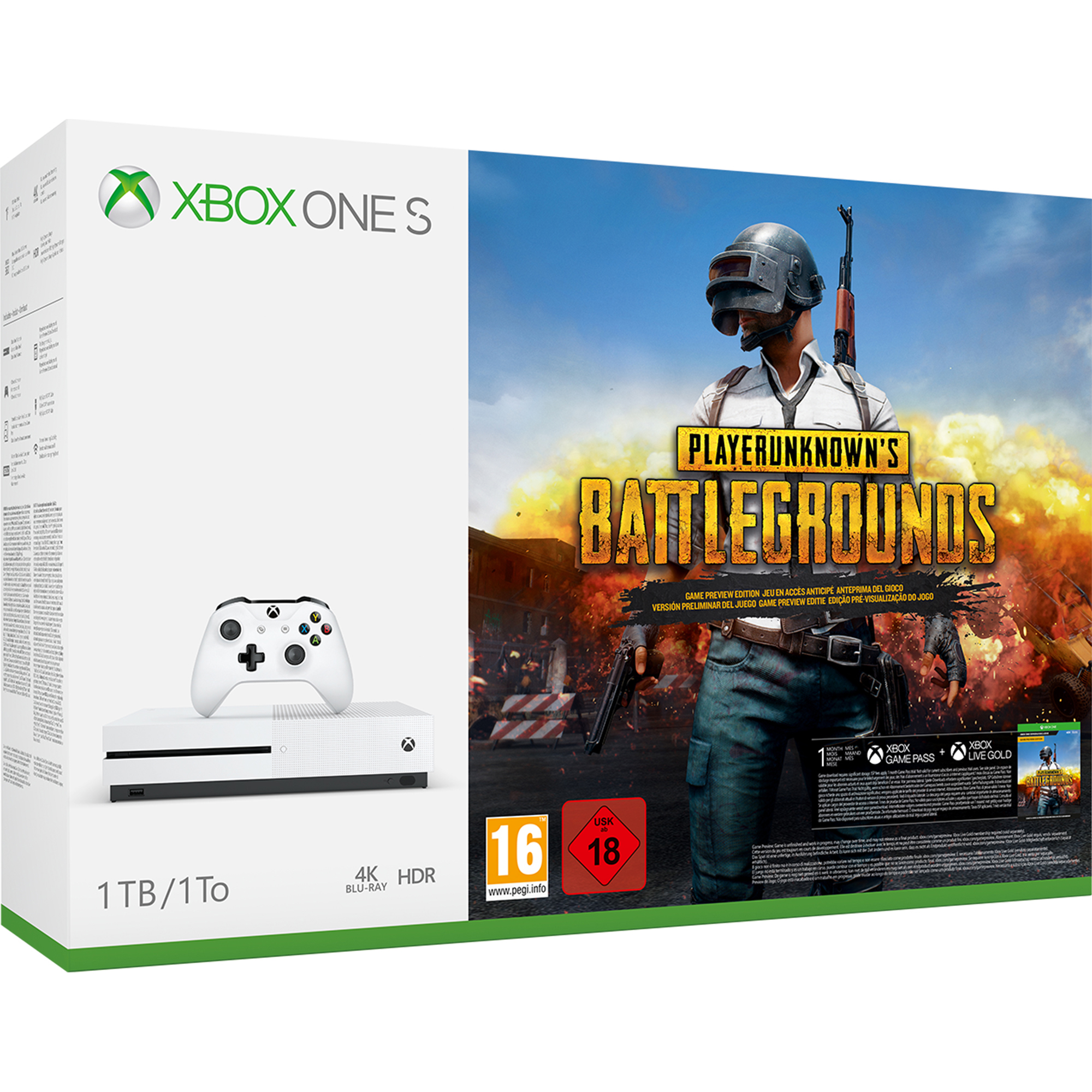 MICROSOFT Xbox One S 1TB Konsole - PLAYERUNKNOWN‘S BATTLEGROUNDS Bundle
