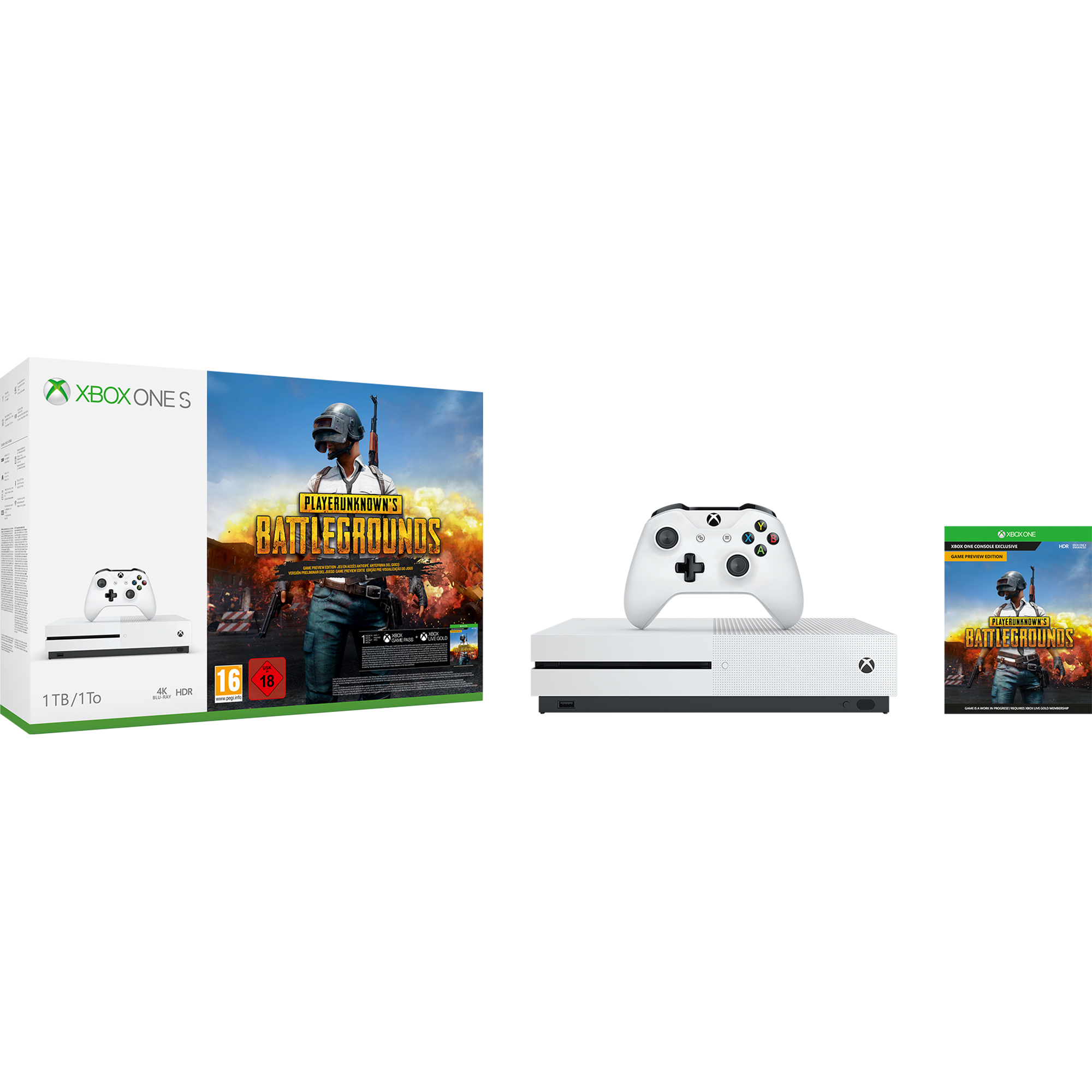 MICROSOFT Xbox One S 1TB Konsole - PLAYERUNKNOWN‘S BATTLEGROUNDS Bundle
