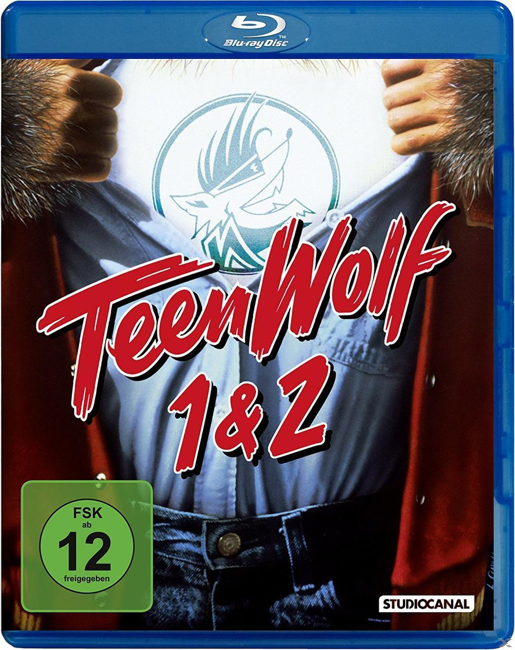 Blu-ray-Cover: Teen Wolf 1&2. Brust eines Mannes mit Wolf-Logo.