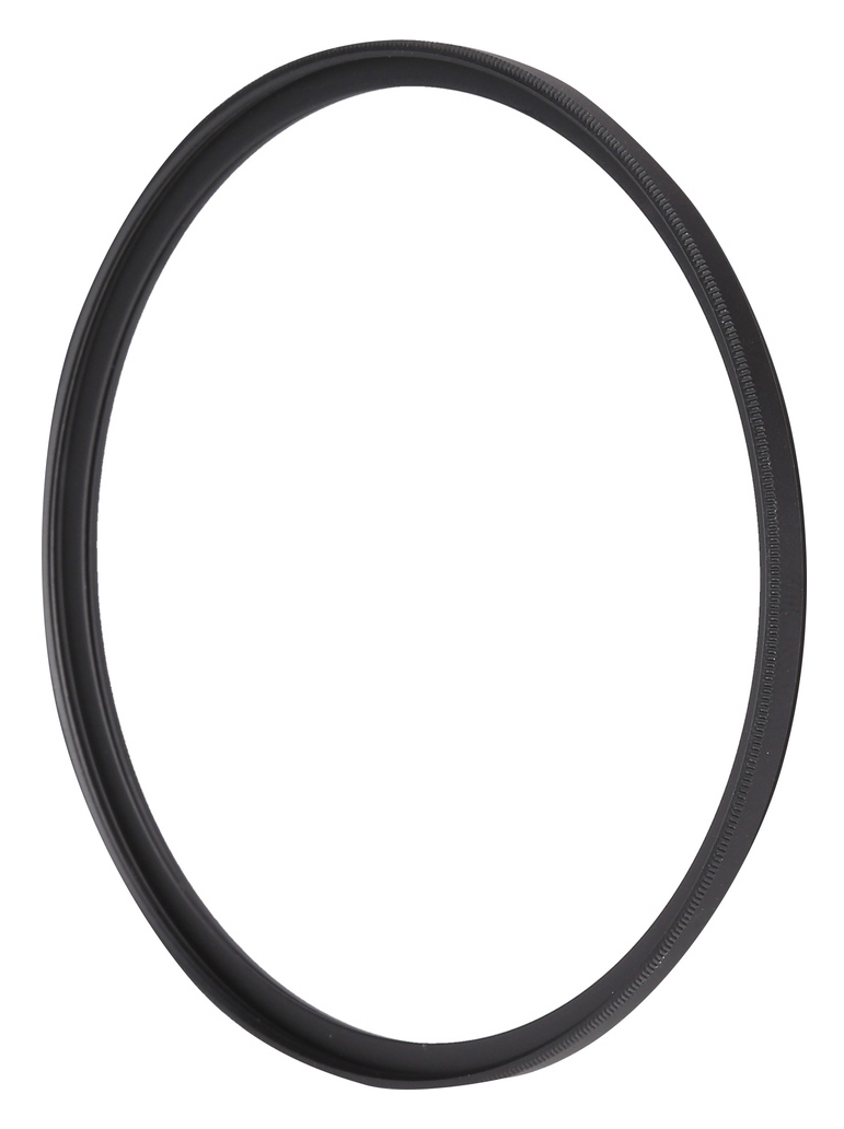 A black, circular object against a white background. The object appears to be a tire or a part of a wheel.