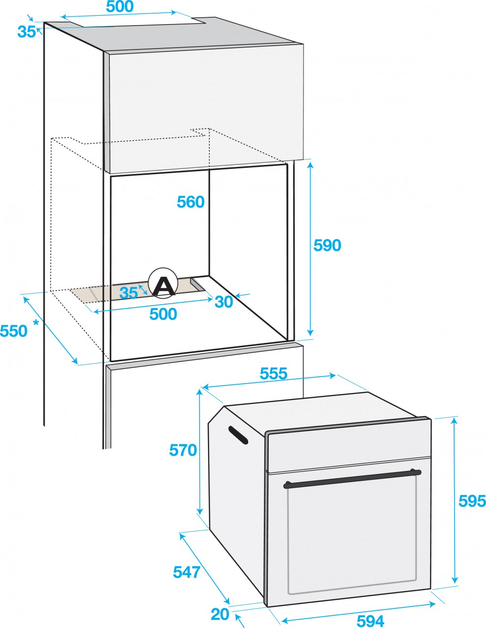 BEKO BIE22000X, Backofen (Einbaugerät, 66 l, 594 mm breit)