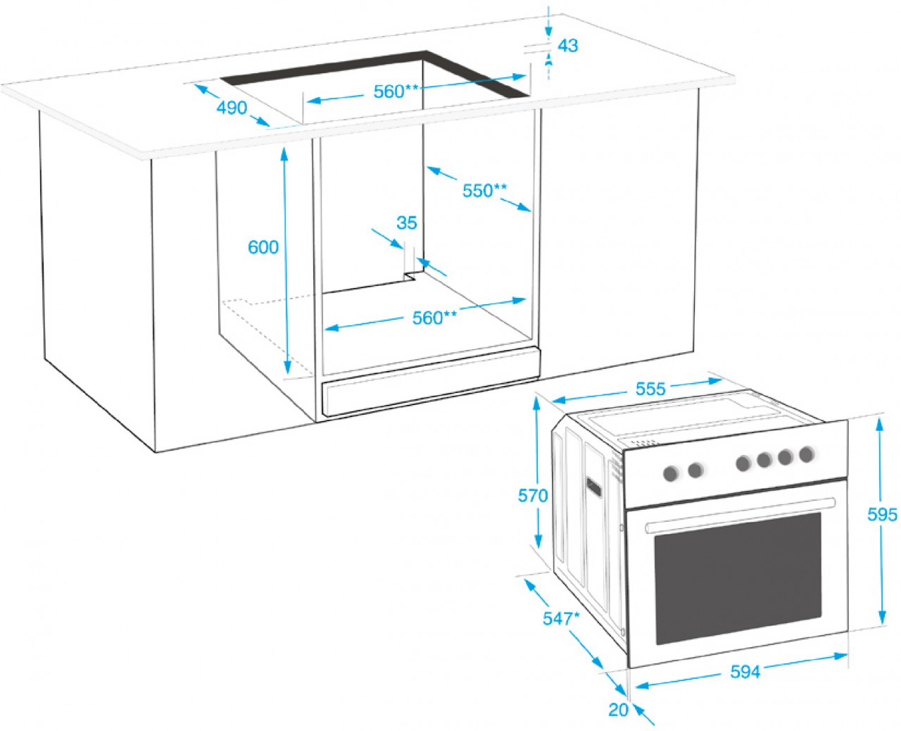 BEKO BIE22000X, Backofen (Einbaugerät, 66 l, 594 mm breit)