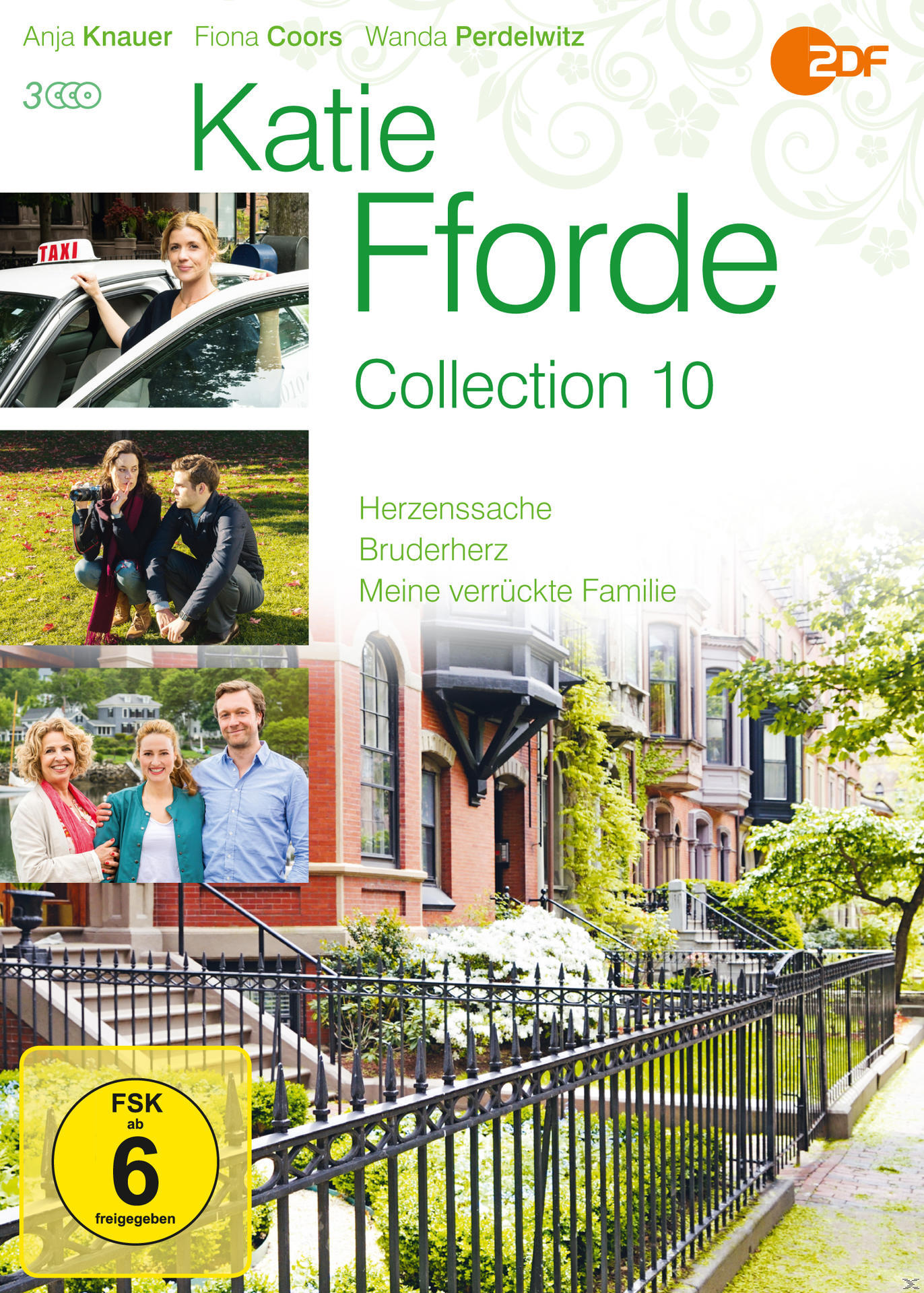 DVD-Cover mit Bildern einer Frau, eines Autos und eines Hauses. Text: 'Katie Fforde Collection 10'.