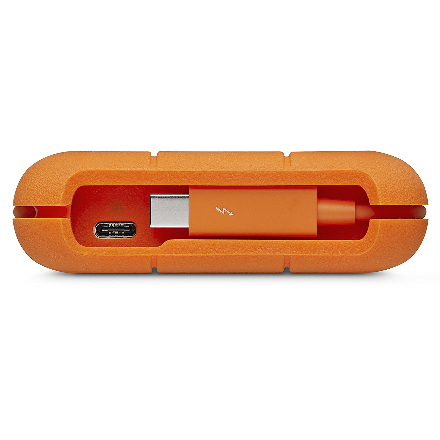 LACIE Rugged Thunderbolt USB-C Festplatte, 2 TB HDD, 2,5 Zoll, extern, Silber/Orange