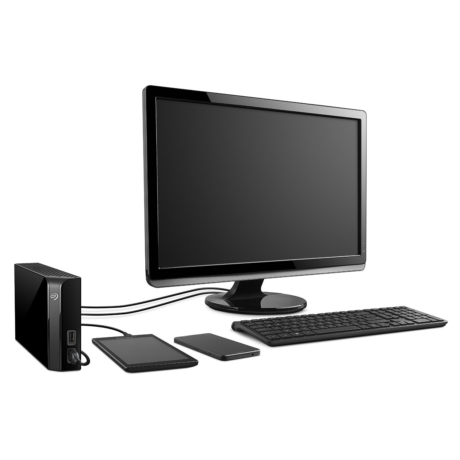 SEAGATE Backup Plus HUB Desktop Festplatte, 10 TB HDD, 3,5 Zoll, extern, Schwarz