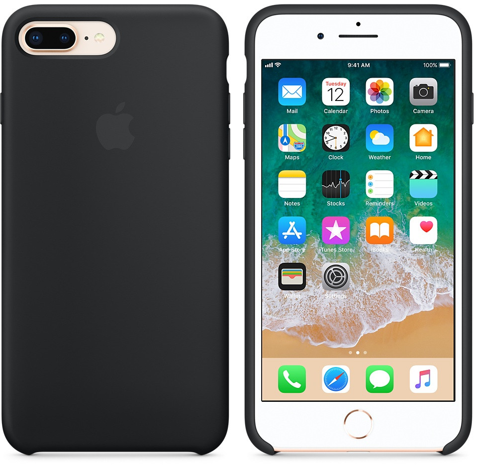 APPLE Cover Silicone iPhone 7+ / 8+ Noir (MQGW2ZM/A)