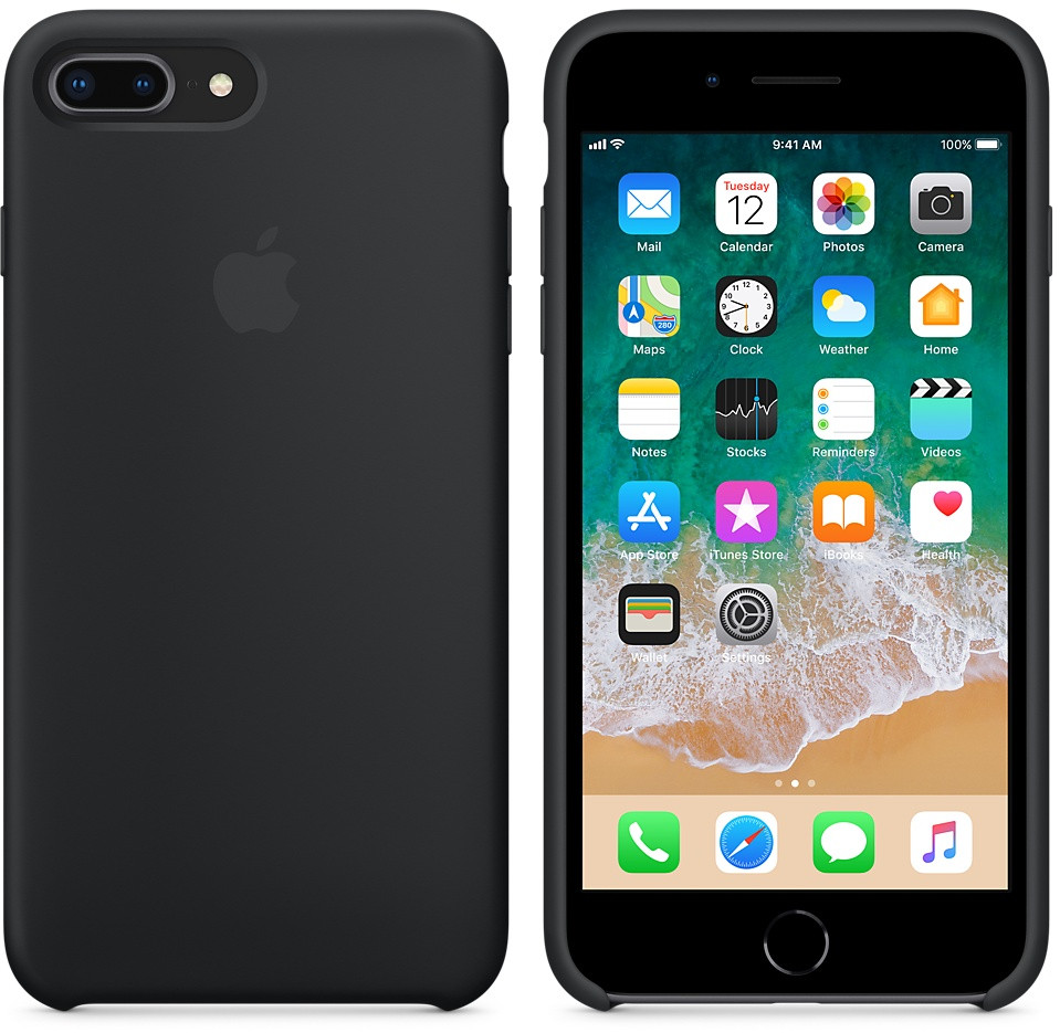 APPLE Cover Silicone iPhone 7+ / 8+ Noir (MQGW2ZM/A)