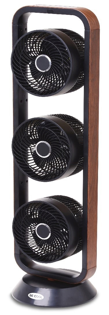 BECOOL BC-100TU1802F Triple Turmventilator Schwarz/Braun (105 Watt)