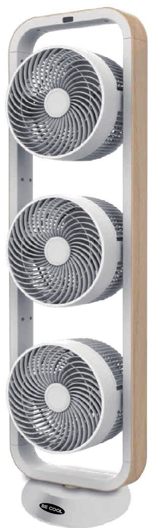 BECOOL BC-100TU1801F Triple Turmventilator Weiß/Braun (105 Watt)