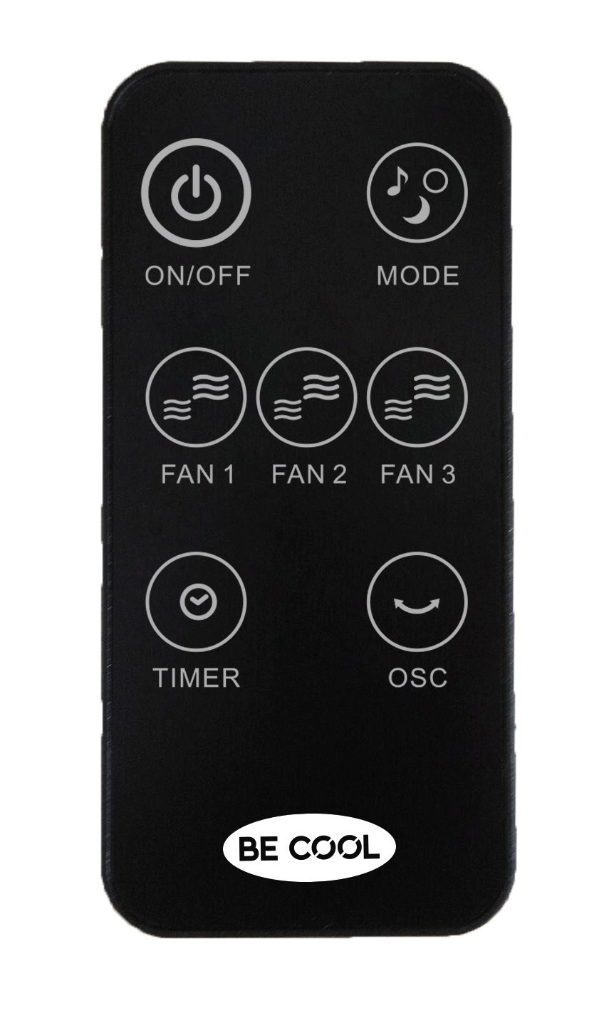 BECOOL BC-100TU1802F Triple Turmventilator Schwarz/Braun (105 Watt)